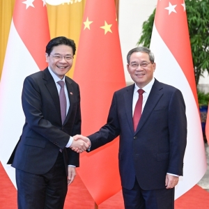 李强同新加坡总理黄循财谈判